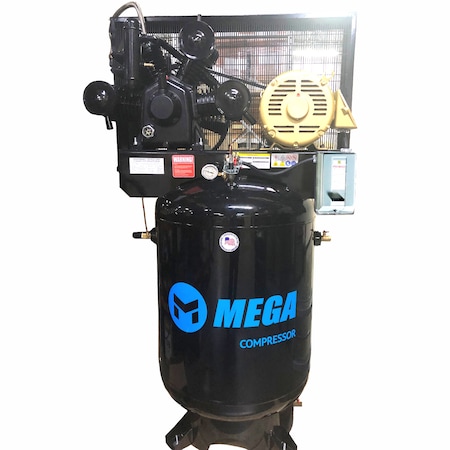Mega Compressor Mega Power Air Compressor, 120 gal, Vertical, 3PH 208-230V NIDEC Motor MP-150120V3-230